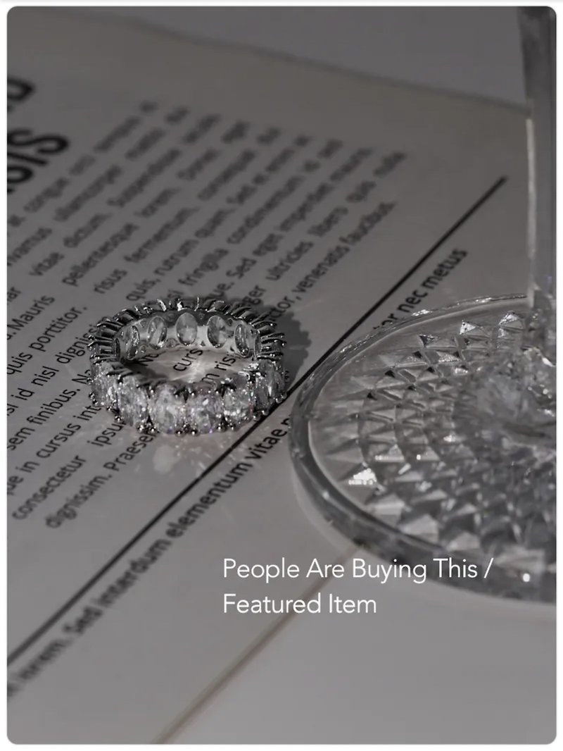 Egg Shape Row Diamond Ring- Silver - แหวนทั่วไป - โลหะ สีเงิน