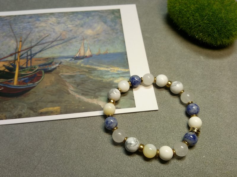 Bay / Natural Stone Beads / Famous Painting Series - Bracelets - Gemstone 