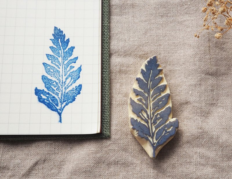 Leaf 02 / Green leaves. - Stamps & Stamp Pads - Rubber 