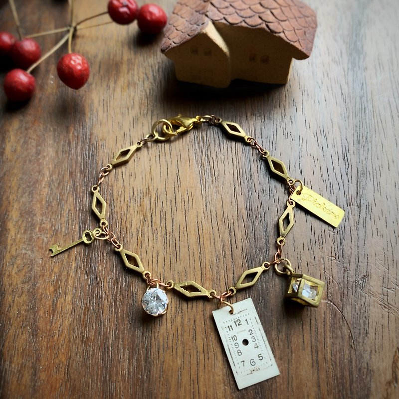 1950s' GOTMAM antique face plate bracelet - สร้อยข้อมือ - ทองแดงทองเหลือง สีทอง