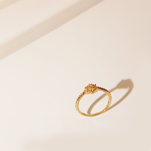 Queen Jocelyn 賈思琳 輕珠寶 【禮物】阿緹密絲的星辰 14K金色天然鑽石戒指|輕珠寶