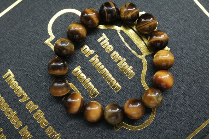 Tiger Eye Stone Natural A-level Hand String Tiger Clear Stone Bracelet for Wealt - Bracelets - Crystal Brown