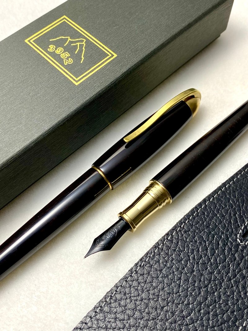 3952 Old Goat-Naluwan Ebony HD Highlight Version Original Bronze Black Lacquer Steel Point Fountain Pen - Fountain Pens - Other Materials 