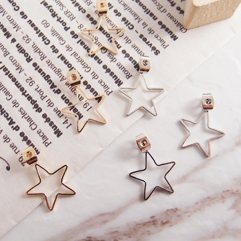 【Add area】 star ear plug ★ needle earrings special ★ - Other - Other Metals Gold