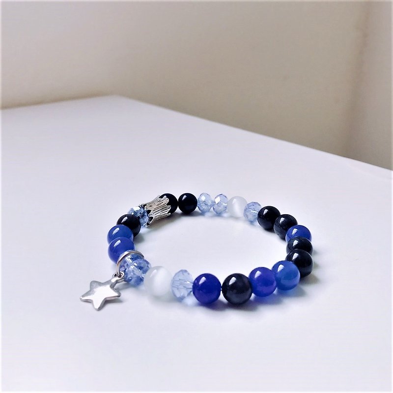 Lucky Bag - Turn & Jump! Open the door of the stars blue ore bracelet - Bracelets - Stone Blue