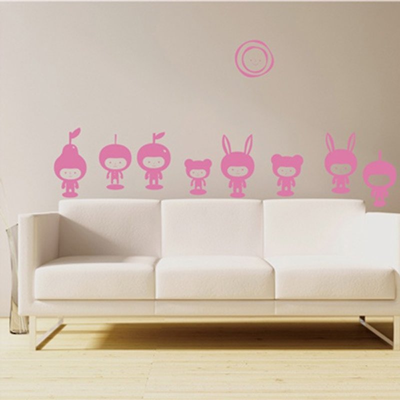 Smart Design Creative Seamless Wall Sticker ◆ Apple Doll 8 colors are available - Wall Décor - Paper Pink