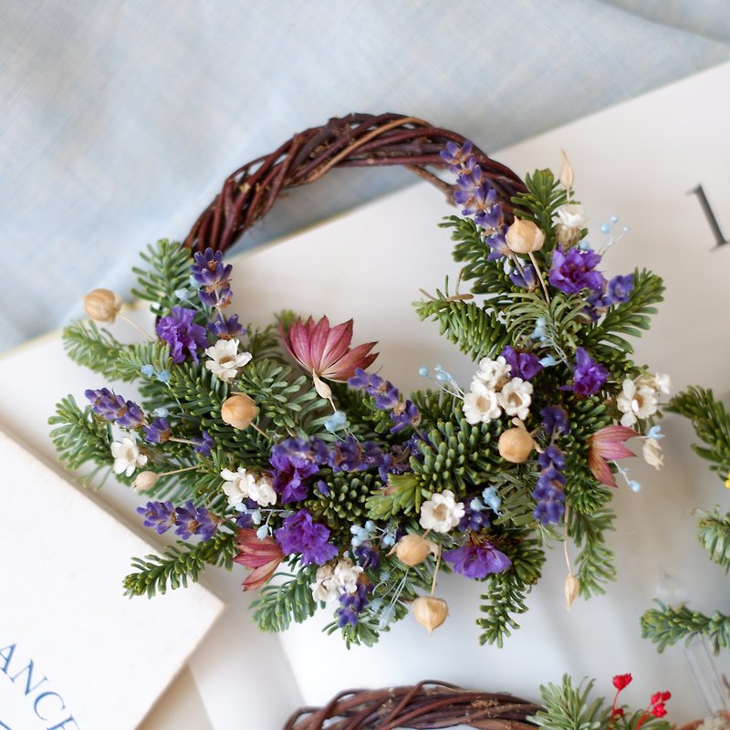 To be continued | Romantic Purple Nobson Dry Flower Christmas Wreath Spot - Dried Flowers & Bouquets - Plants & Flowers Purple