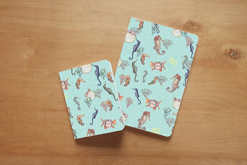 Notebook set : Summer Seahorse (set of 2) - 筆記簿/手帳 - 紙 藍色