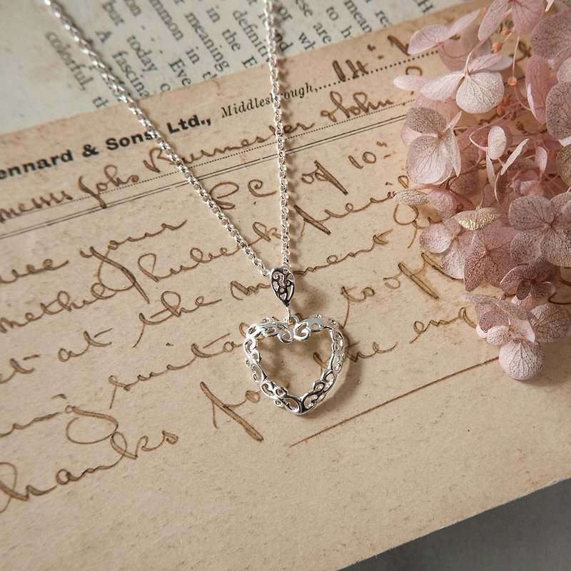 Gift_Flower God Love Chain-Sterling Silver/Heart Pendant/Lucky/Vine/Flower - สร้อยคอ - โลหะ หลากหลายสี