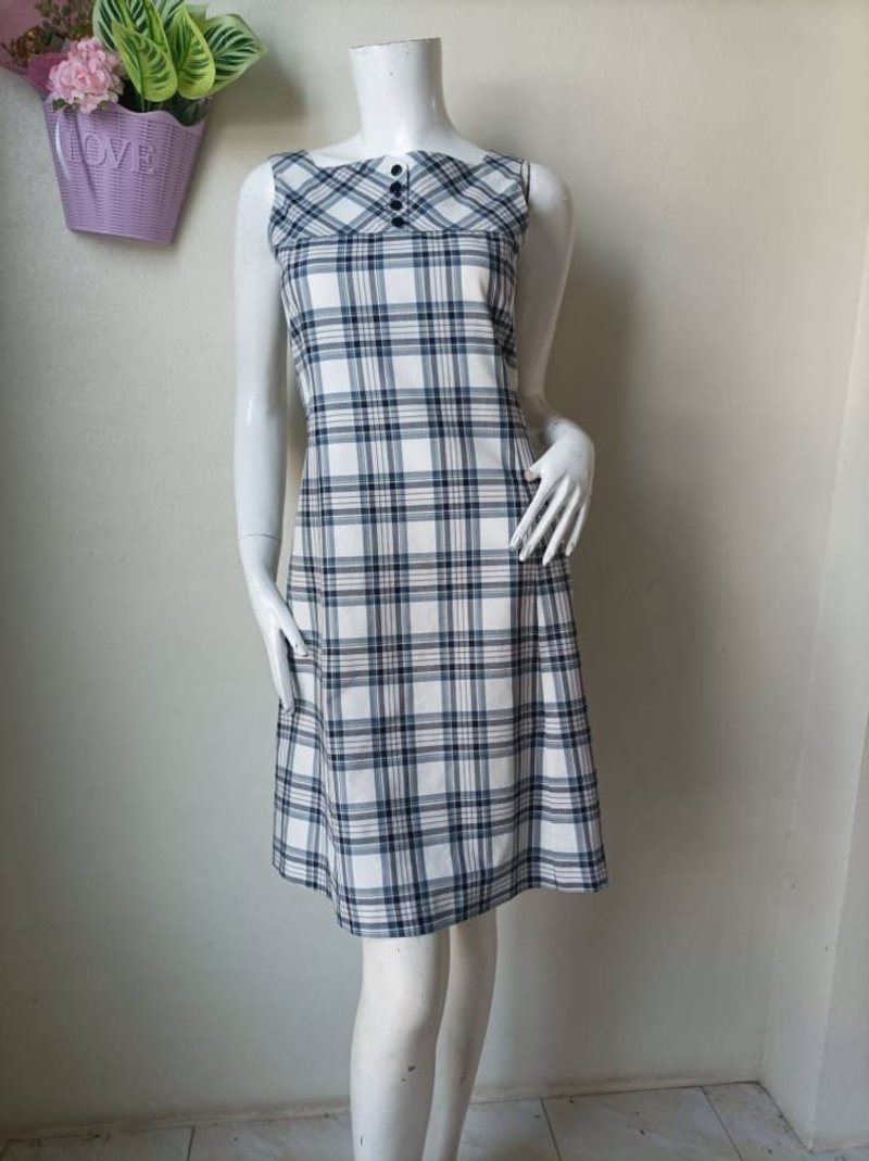 Yorkland Dress Tartan Fashion Japanese Brand Fashion Size 7AR (XS) - ชุดเดรส - ผ้าฝ้าย/ผ้าลินิน 