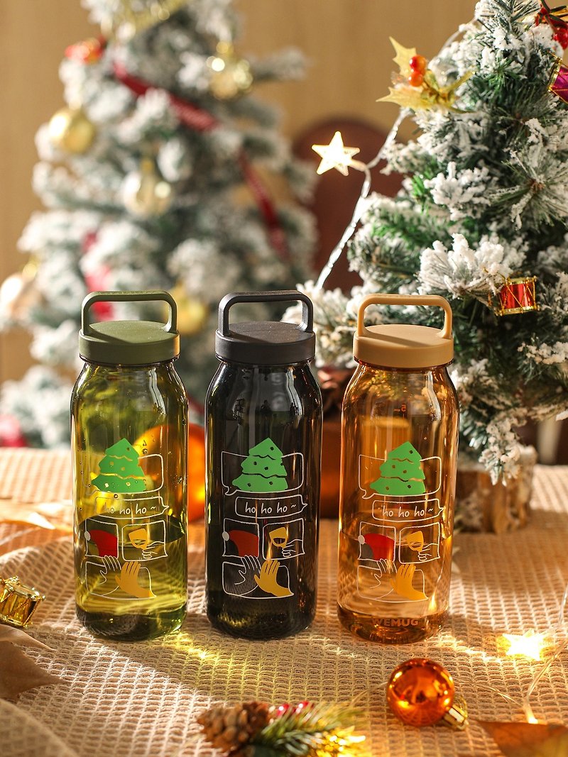 3-color exchange gift, Christmas theme, exclusive design, portable light water bottle, hot and cold, leak-proof and easy to clean - Pitchers - Plastic Multicolor