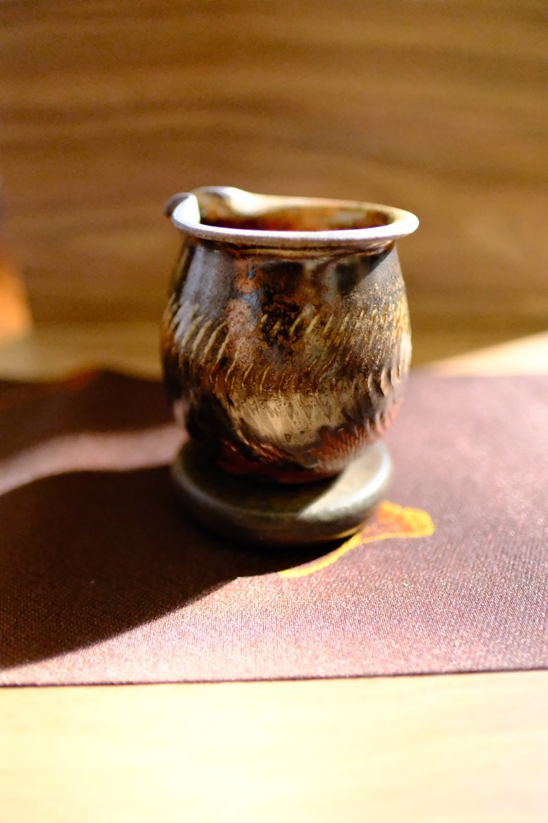 柴燒茶海 - 鈷藍結晶茶海 - 公道杯 - 陶藝/玻璃 - 陶 咖啡色