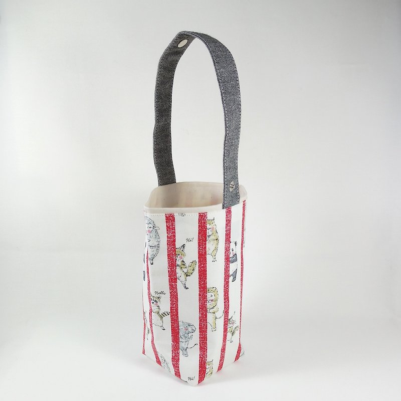 [BD/beverage bag] shy animal. Red - Beverage Holders & Bags - Cotton & Hemp Red