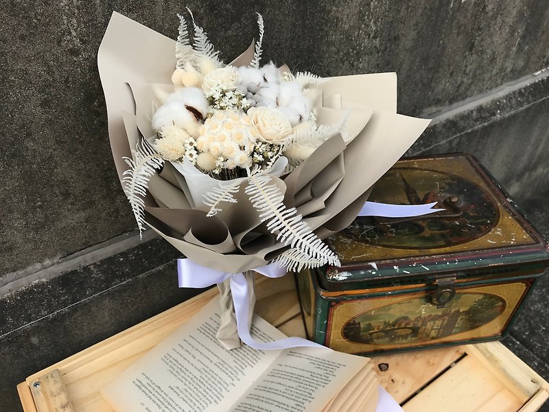 [elegance and romance] dry bouquet / sun rose bouquet / bouquet / Valentine's Day / gifts / bouquet / cotton - Dried Flowers & Bouquets - Plants & Flowers White