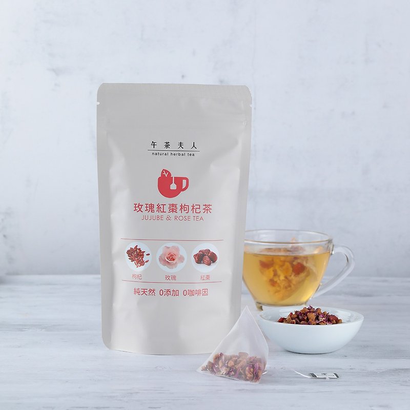 Rose Red Date Wolfberry Tea (10pcs/bag)│Triangle teabag‧Caffeine-free‧Beauty beauty - ชา - วัสดุอื่นๆ 