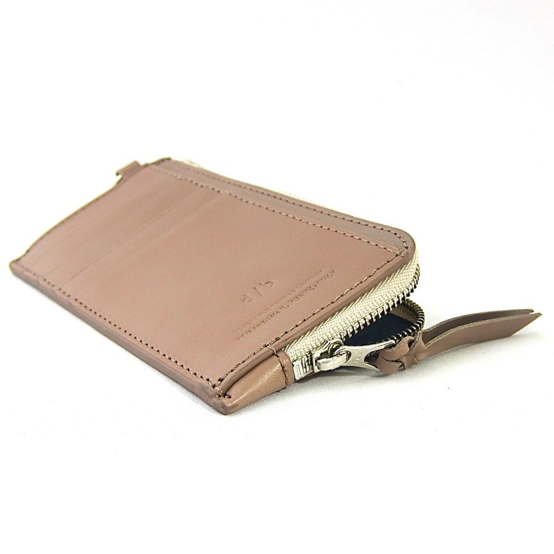 碎片盒，迷你錢包，名片盒，緊湊，纖薄，時尚，真皮，意大利 vachetta 皮革，植鞣皮革 - 銀包 - 真皮 咖啡色