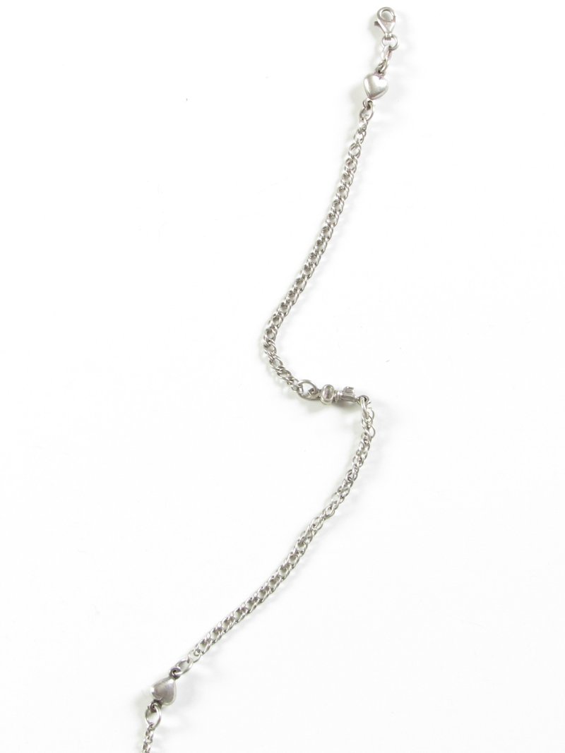 Vintage Dainty Heart Key Sterling Silver Charm Bracelet - 手鍊/手環 - 純銀 銀色
