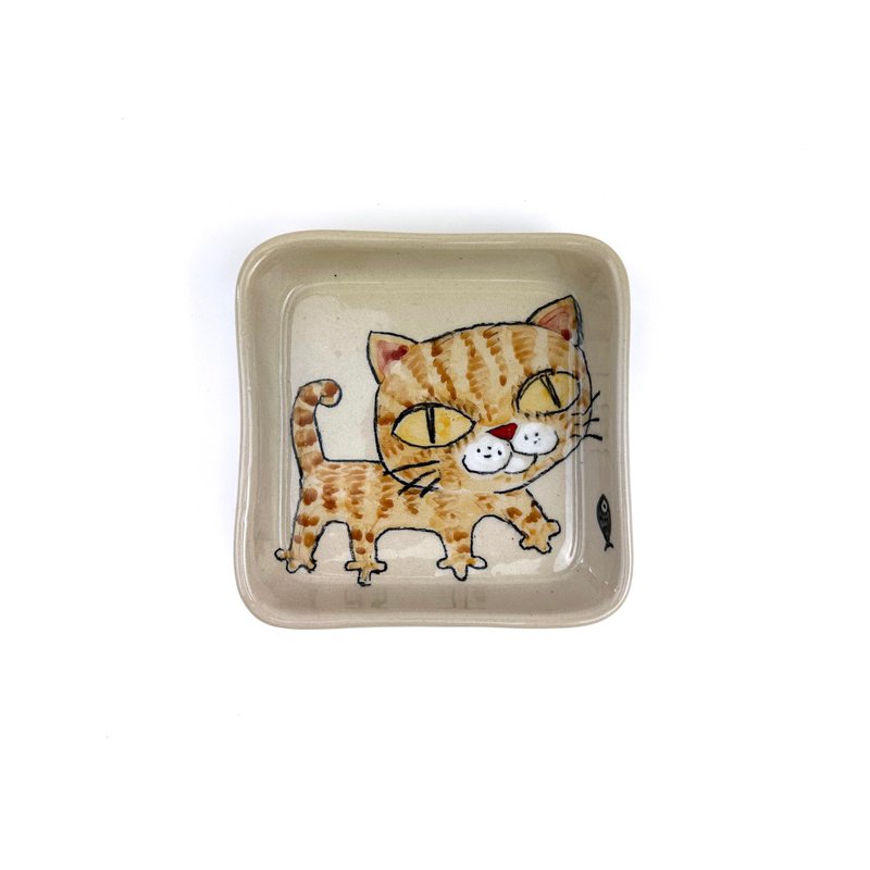 Nice Little Clay Square Plate Cute Cat 0302-66 - Shop Nice Little Clay ...