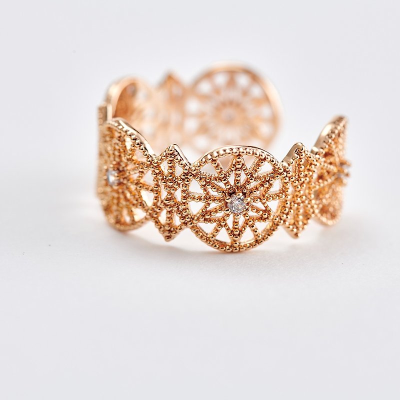 Star Totem Micro-set Diamond Ring (3 colors in total) Star/Carved/Art/Shining Star Diamond - แหวนทั่วไป - ทองแดงทองเหลือง สีทอง