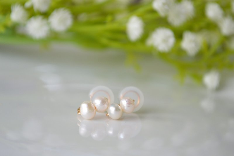Painless earrings / Freshwater pearl 2 earrings    Freshwater pearl    ear clips