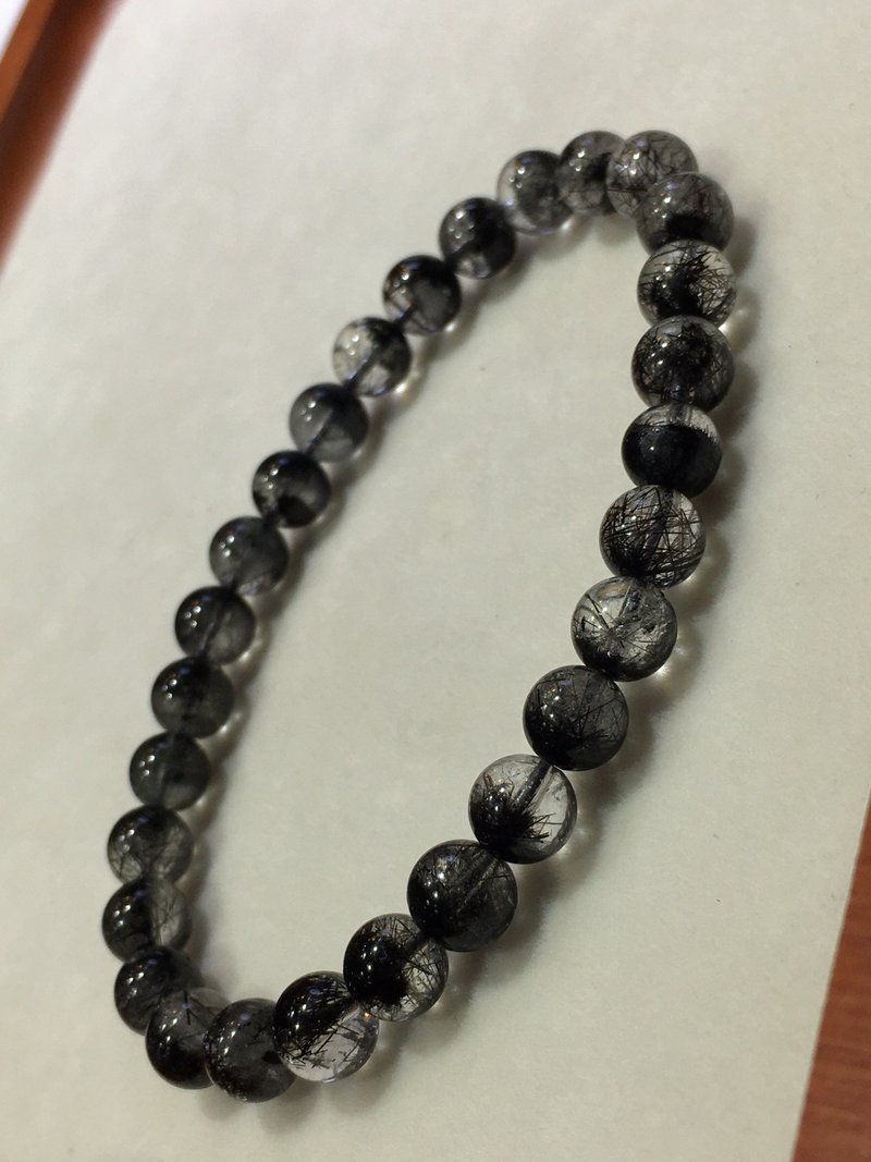 天然巴西進口老礦黑髮晶聚寶盆手鏈 發絲形成聚寶盆非常稀少 - 手鍊/手環 - 水晶 