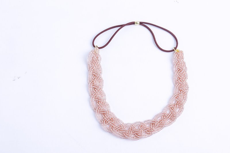 beads headband　clear pink　wide - เครื่องประดับผม - ยาง สึชมพู