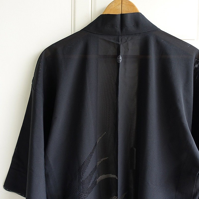 │Slowly│ Japanese Antiques - Light kimono coat M12│ .vintage retro vintage theatrical... - เสื้อแจ็คเก็ต - วัสดุอื่นๆ สีดำ