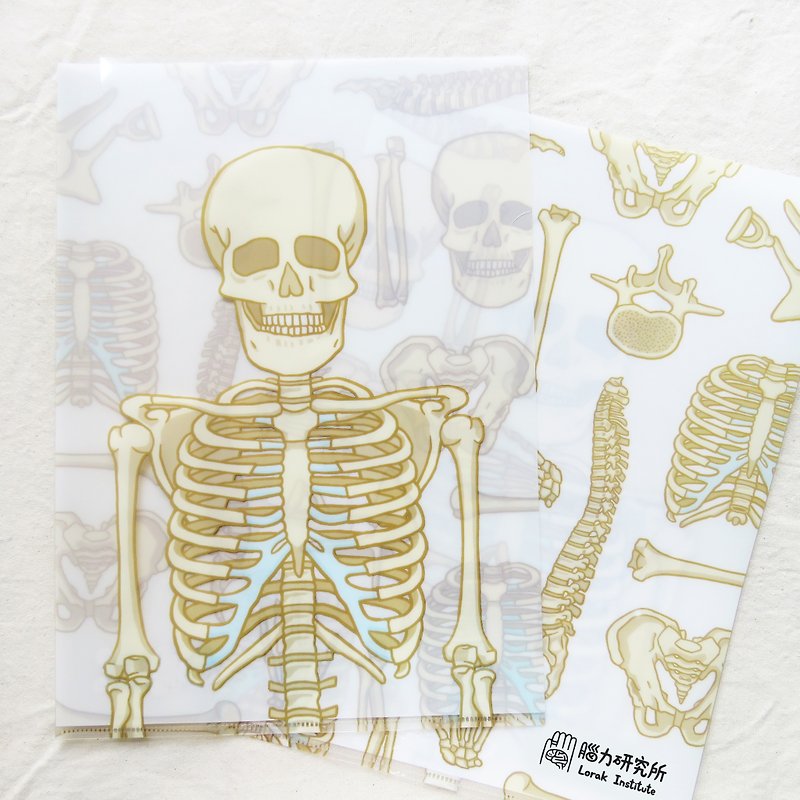 全然怖くない Bones Skull Folder - クリアファイル - プラスチック 多色