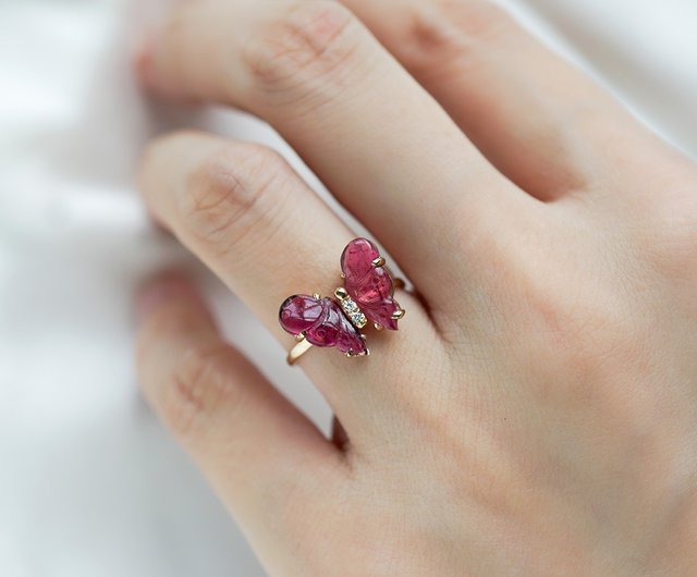 butterfly stone ring