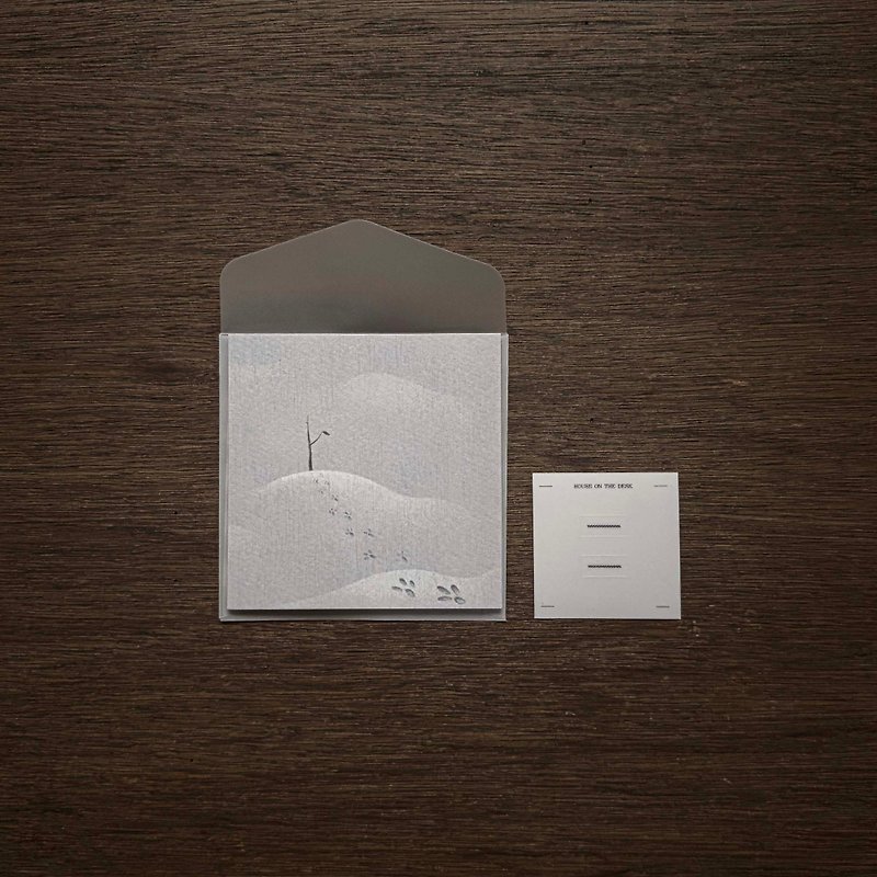Footprints mini postcard - การ์ด/โปสการ์ด - กระดาษ สีเทา