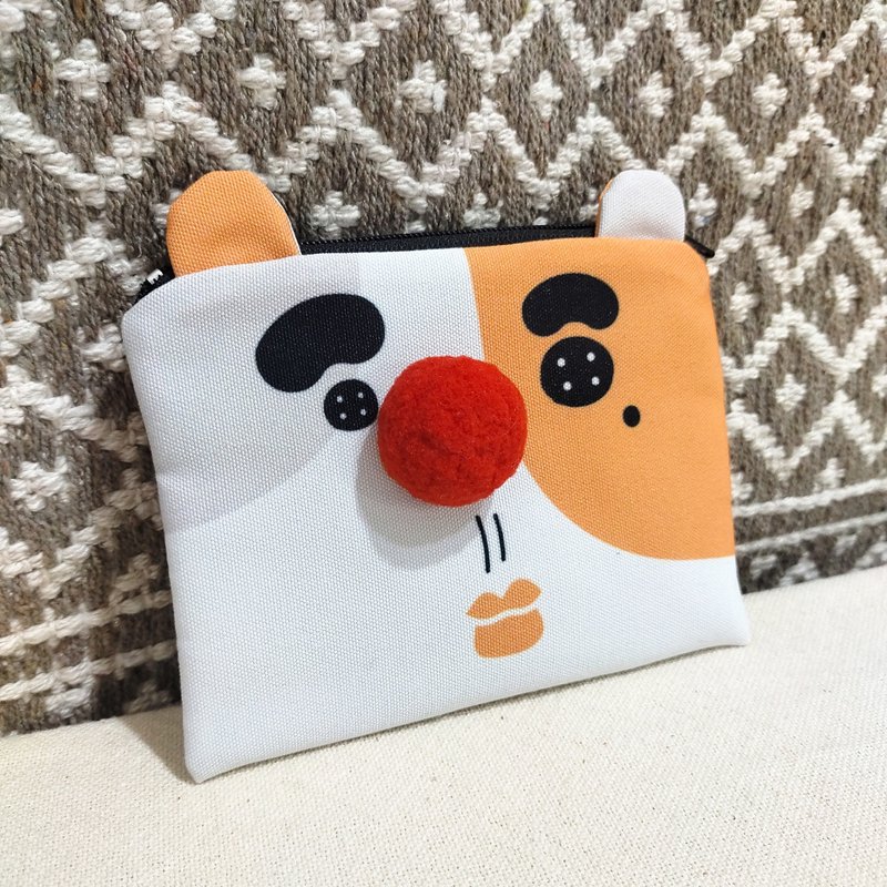 Thick Eyebrows, Freckled Face Creative Coin Purse | Mini Pouch | Illustrated Small Bag | Dog Coin Purse | Small Wallet - กระเป๋าใส่เหรียญ - วัสดุกันนำ้ ขาว