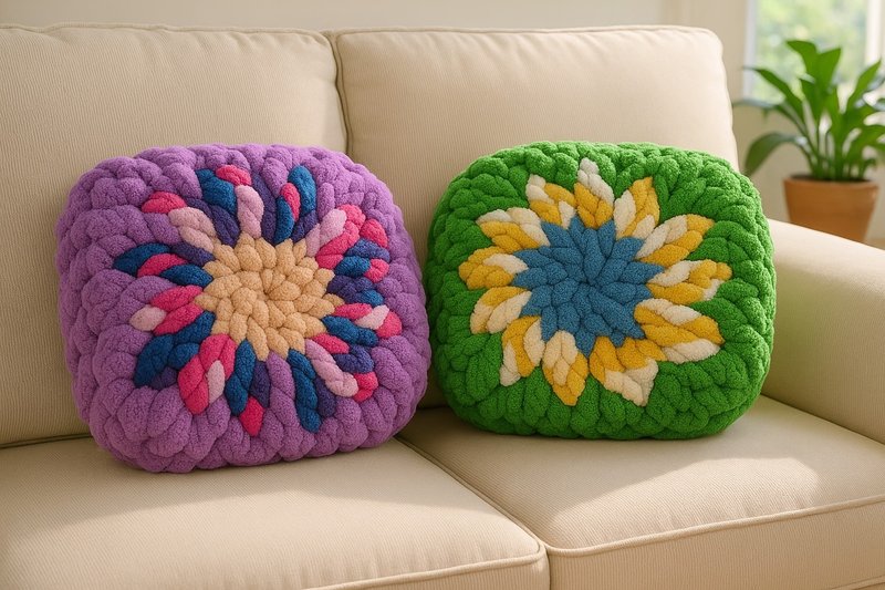 冰島毛線手編課程- 雙面復古窗花抱枕 (可使用文化幣) - 編織/羊毛氈/縫紉 - 聚酯纖維 