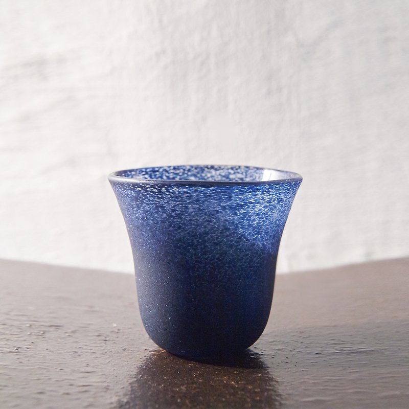 【3,co】手工彩色玻璃杯(小) - 藍 - 花瓶/花器 - 玻璃 藍色