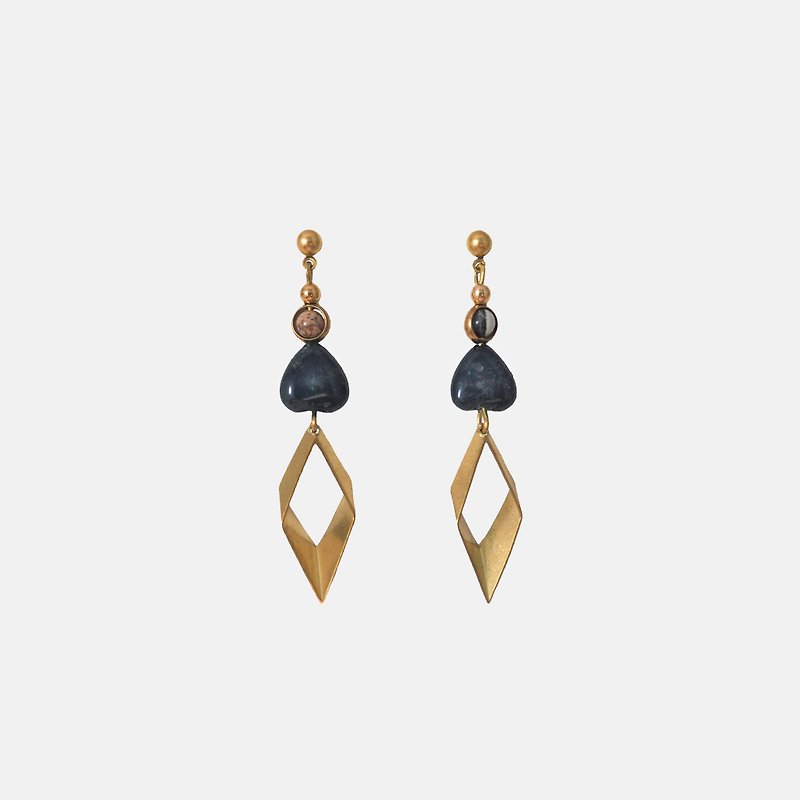 Drap ' Heart Earrings - Earrings & Clip-ons - Gemstone Gold