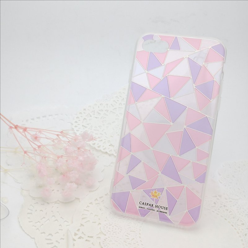 モザイク電話ケース - ピンク色 - スマホケース - プラスチック ピンク