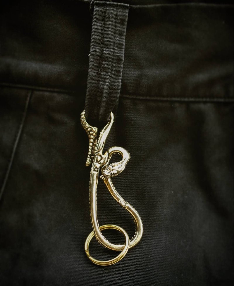 Snake Bronze version on your pants - Keychains - Copper & Brass Khaki