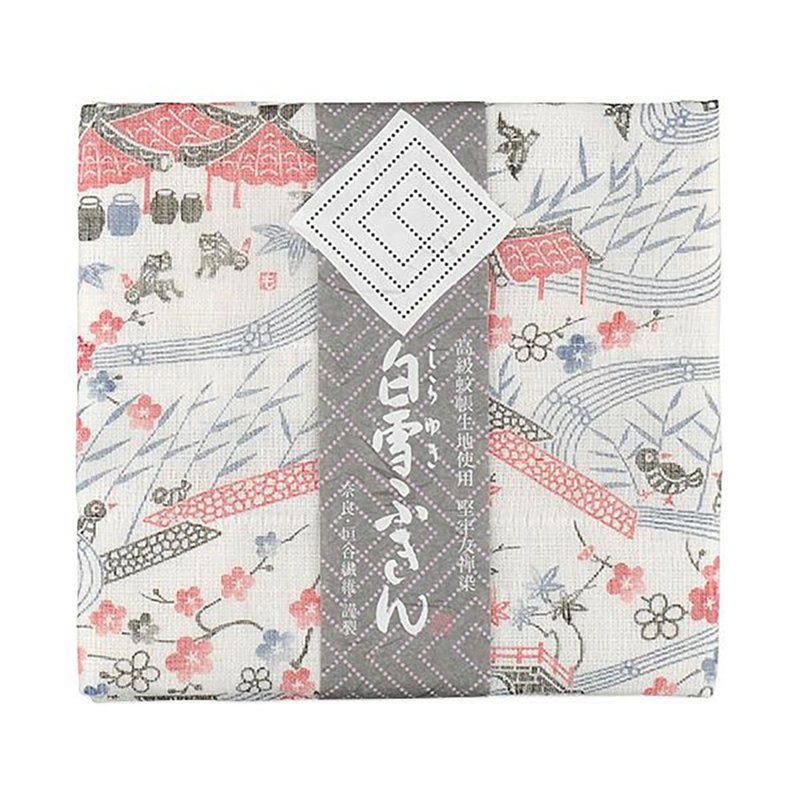 京友禪染萬用巾 / 琉球紅型白色 - 餐桌布/桌巾/餐墊 - 棉．麻 白色