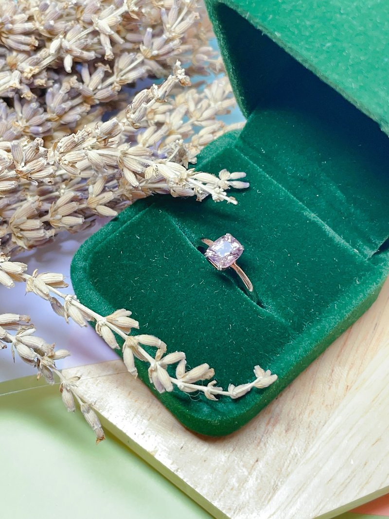 S925純銀天然尖晶石戒指 - 戒指 - 半寶石 紫色