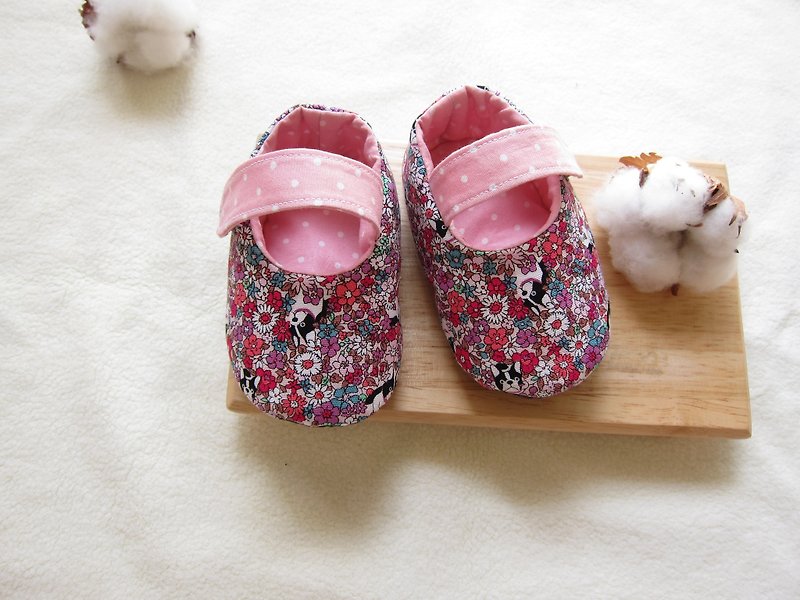 Red Apple + owl - Baby Shoes - Kids' Shoes - Cotton & Hemp Red