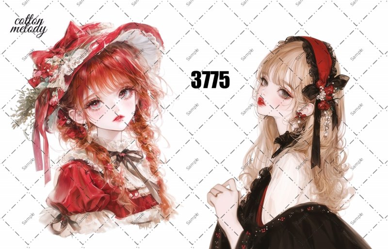 original sticker no.3775 人物ステッカー オリジナルステッカー オリジナル人物ステッカー 装飾ステッカー cotton melody - 貼紙 - 紙 