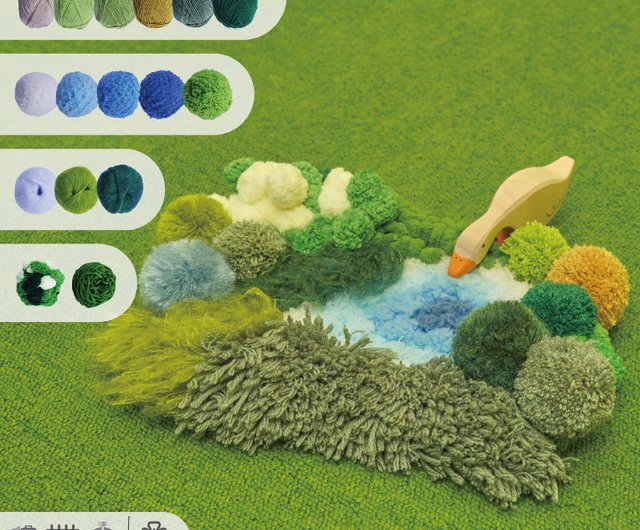 37 度北緯 - タフテッド 3D モス コースター マテリアル パック DIY