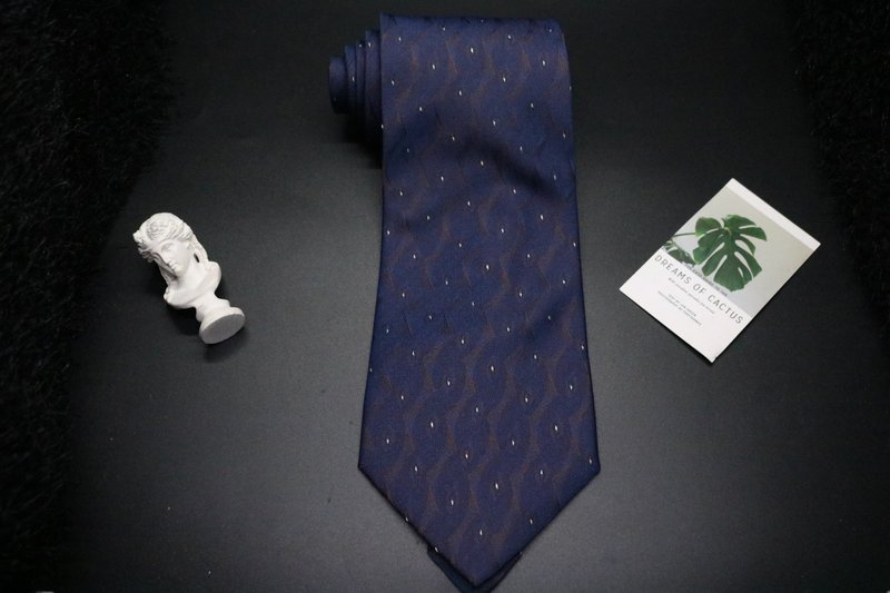Blue dark marine silk tie / business elite / simple atmosphere - Ties & Tie Clips - Silk Multicolor