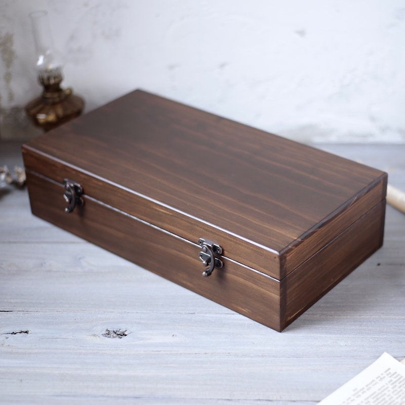 Amour愛木木-胡桃木色 精油木盒 墨水盒 收納珍藏木盒 - 收納箱/收納用品 - 木頭 