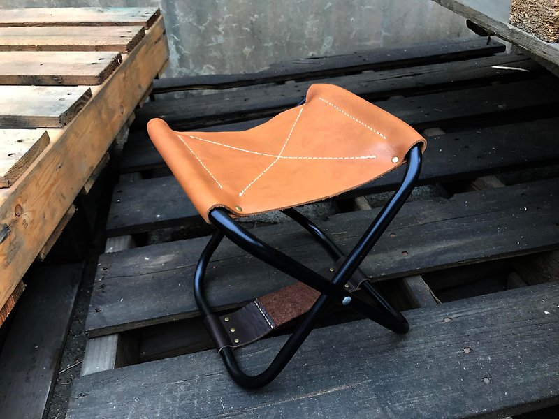 POPO | Ya puzzle │ leather. Storage chair │ - ชุดเดินป่า - หนังแท้ สีกากี