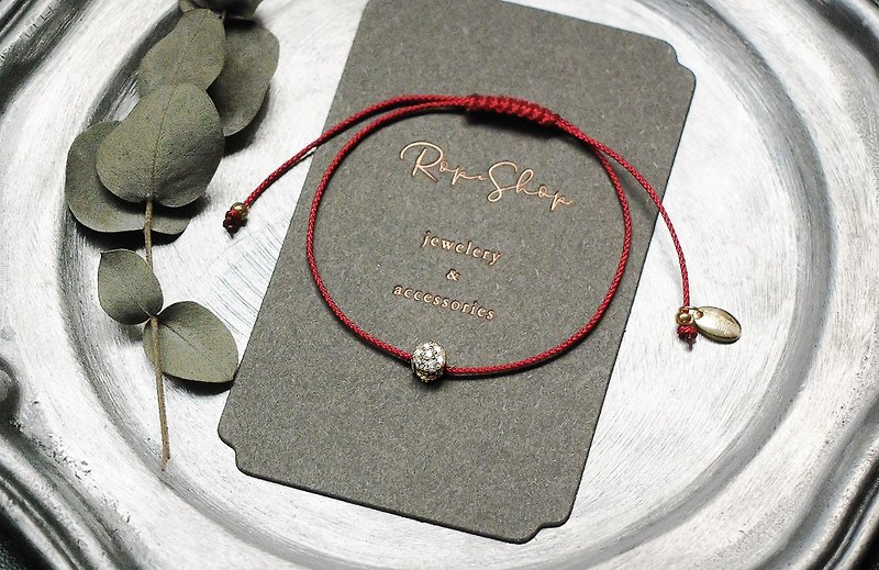 ROPEshop's [Flower] 925 sterling silver gold-plated flower-shaped Stone bracelet. Charm Red - สร้อยข้อมือ - เงินแท้ สีแดง