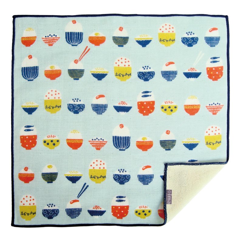 【Japanese system】 / original import + ima WAFUKA handkerchief / towel / square / saliva towel - another bowl - ผ้าขนหนู - ผ้าฝ้าย/ผ้าลินิน สีน้ำเงิน