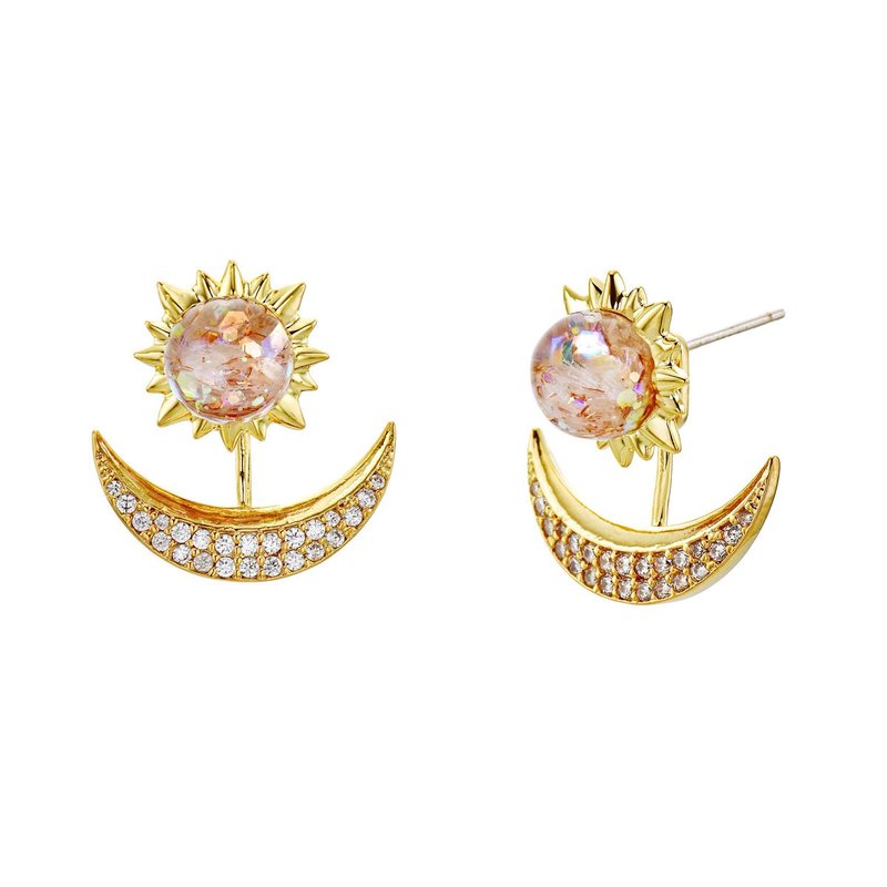 Sun&Moon Snowball Earrings - Earrings & Clip-ons - Glass 