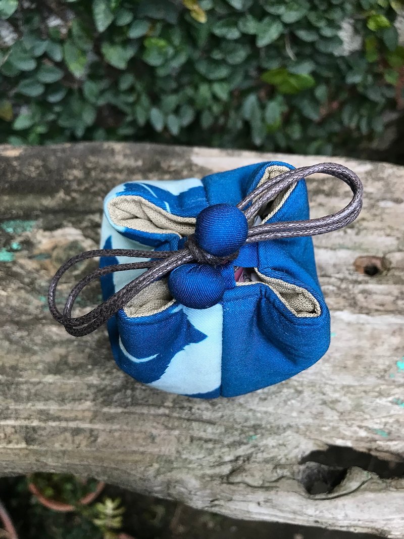 Blue Sun Maple Leaf Cup Bag - Teapots & Teacups - Cotton & Hemp Blue