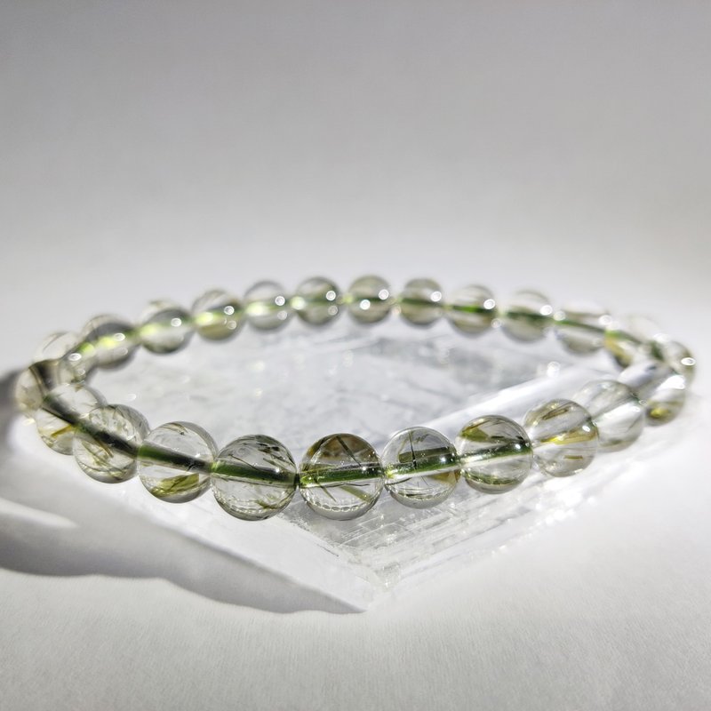 [Customized products] Green Crystal Green Tourmaline Brazil 7-12mm Bracelet Natural Crystal Green Tourmaline - Bracelets - Crystal 