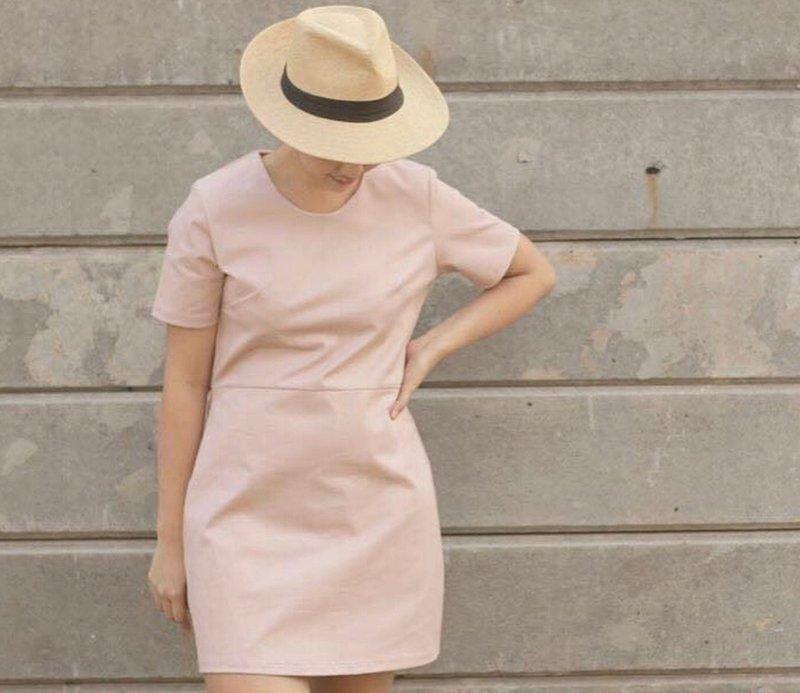 Dress Soft Pink A-Line - 女長褲 - 棉．麻 